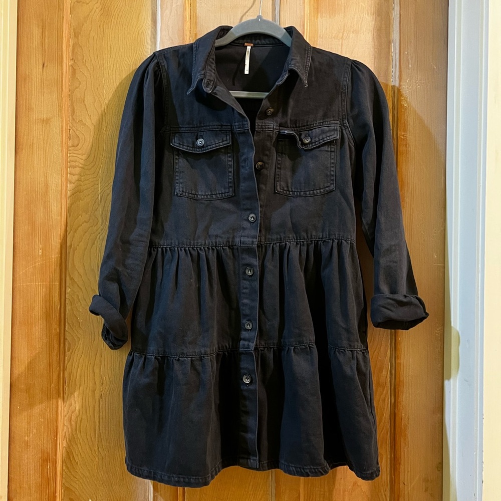 Black Denim Free People Dress